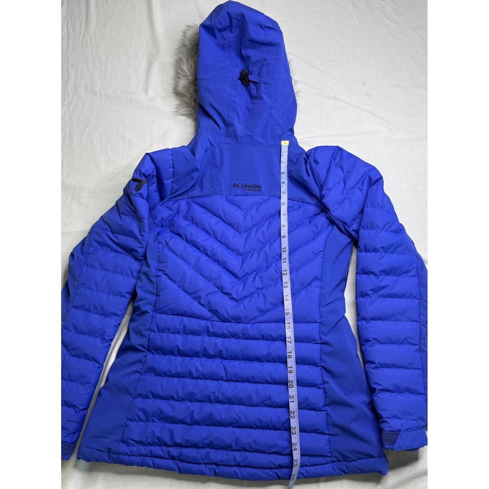 Columbia Titanium Women's Blue Omni-Heat Insulated Ski Jacket Faux Fur M - Picture 10 of 11